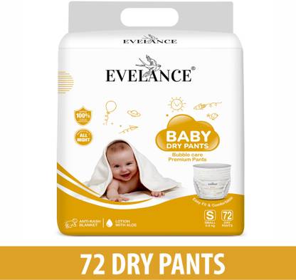 EVELANCE Baby Diaper Pants with Rash Protection and 3x Faster absorption Technology - S