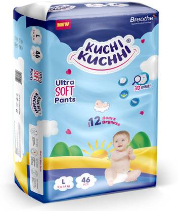 KUCHI KUCHHI Premium super soft baby diaper with a 3D bubble top. - L