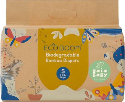 Eco Boom Bamboo Eco-Friendly Tape Style Diaper 36 pcs/Pack-Size: S - S