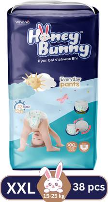 HONEY BUNNY Baby Diaper Pants with bubble top sheet| Extra Soft | 12 Hour protection - XXL