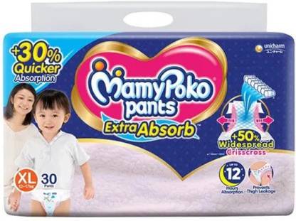 MamyPoko Pants Extra Absorb Diaper-Extra Large Size Pack of 30 Diaper (XL- 30) - XL