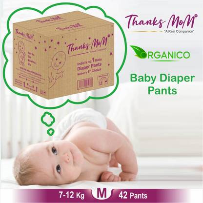 Thanks mom Baby Diaper Premium Pants Two Layer Leakage Protection High Absorb ( M-42) pants - M