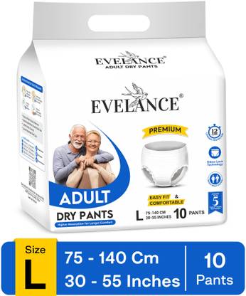 EVELANCE Large Adult Diaper Pants Premium | Waist Size (35-55 Inches) Adult Diapers - L