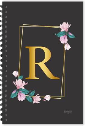 ESCAPER R letter diary (Ruled - A5), R initial Diary, R alphabet Notebook A5 Diary Ruled 160 Pages