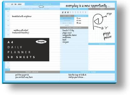 ANUPAM Daily Planner Pad, Soft back Desk Planner Notepad, Tear-off organiser notepad A4 Planner To-do list notebook, Productivity Planner 100 Pages
