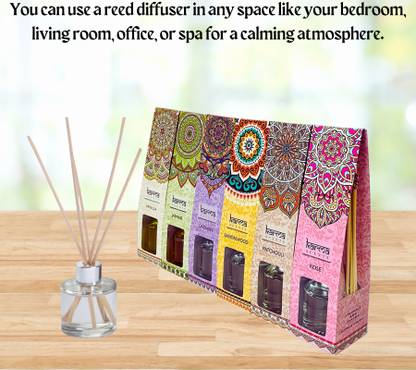 Sim & Ross | Jasmine Reed Diffuser Set | Includes 5 Wooden Reed Sticks | 50ml | Toxin Free & Calming Effect, Room Freshener for Home, Bedroom, Bathroom, and more Diffuser