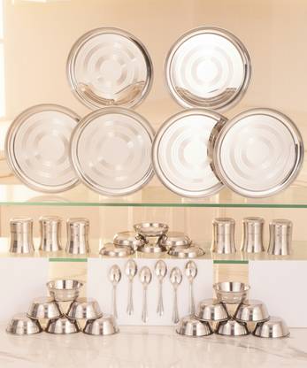 Stainless Steel Pack Of 36 Stainless Steel Dinner Set (Serve 6 People) Dinner Set