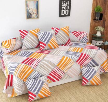 Udeek Polycotton Striped Diwan Set