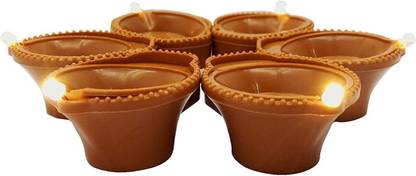 CraftVatika Plastic (Pack of 8) Table Diya Set