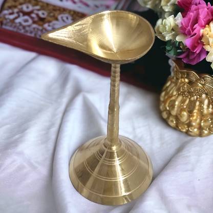 Divine Bazaar brass diya stand for pooja Brass Table Diya