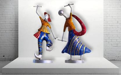 Garba Dancers Metal Art Sculpture 33 cm Religious Idol & Figurine