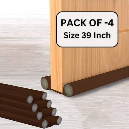PREETENCY Door guard Bottom Sealing Strip Guard for Home (Size-39 inch) (Pack of 4) (Brown Door Mounted Door Stopper