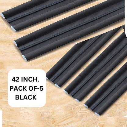 PREETENCY Door guard Bottom Sealing Strip Guard for Home (Size-42inch) (Pack of 5) (BLACK Door Mounted Door Stopper