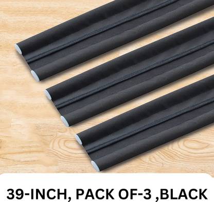 PREETENCY Door guard Bottom Sealing Strip Guard for Home (Size-39 inch) (Pack of 3) (BLACK NA Door Mounted Door Stopper