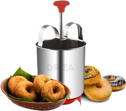 PRIVATE CAVE Stainless Steel Medu Vada Maker with Easy Press Handle Vada Maker