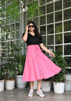 Women Fit and Flare Black Dress