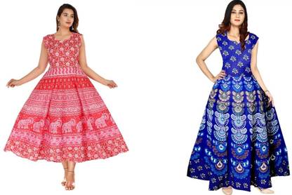 Shiv Creation Women Maxi Multicolor Dress