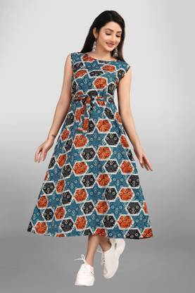 Women Fit and Flare Multicolor Dress