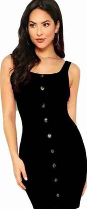 Western Darji Women Bodycon Black Dress