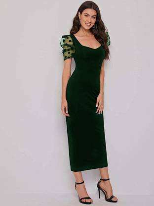 Women Bodycon Green Dress