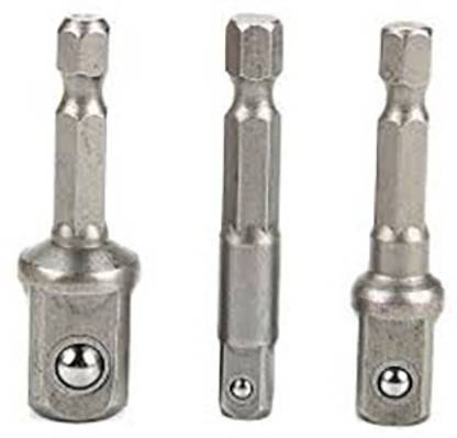 RDX Steel Socket Adapter Hex Shank to 1/4" 3/8" 1/2" Extension Drill Bits Bar Hex Bit Set Power Tools AASONS