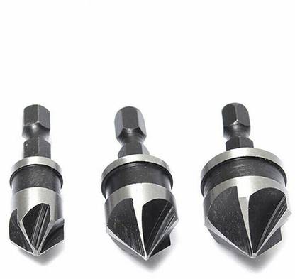AS TOOL CENTER 3pcs Hex Countersink Boring Bore Quick Change Drill Bit Tool Drill Bit Bore Set For Wood Metal