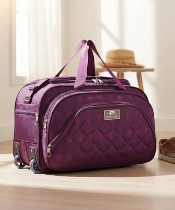 (Expandable) Unisex Expandable Waterproof Lightweight 50 L Travel Duffel Bag with 2 Wheels Duffel With Wheels (Strolley)