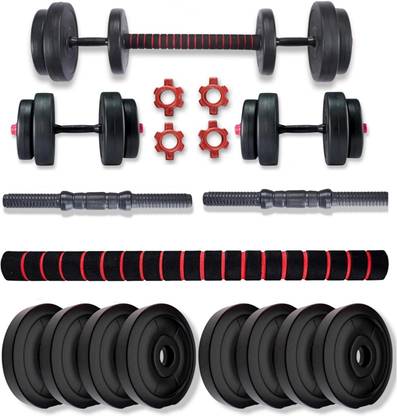 LEAO 10KG 3 in 1 Convertible Dumbbells & Barbell Home Gym Set Kit For Home Workout Adjustable Dumbbell