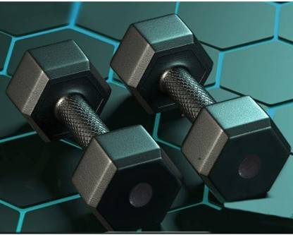 DCS Pro FITNESS (5kg * 2) Dumbbell Set - 1 Pair of Dumbbells - best for Home WORK - OUT Fixed Weight Dumbbell