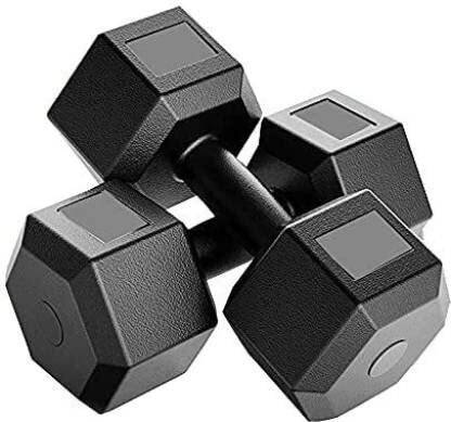 JASMINE 3Kg Pair PVC Black Fixed Weight Dumbbell (6 kg) Fixed Weight Dumbbell