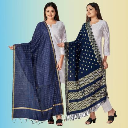 Ashwath Trendz Silk Blend, Cotton Silk Women Dupatta