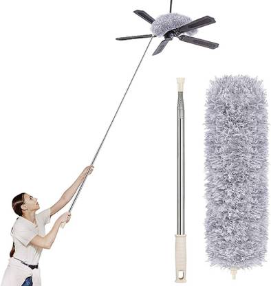 CANECH Fan Cleaning Duster with 100 inches Expandable Pole Handle Washable Duster Wet and Dry Duster