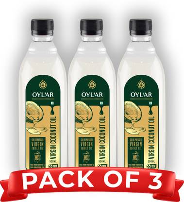 OYLAR Virgin Cold Pressed Coconut Oil | For Cooking, Skin , Hair & Baby Care Coconut Oil Plastic Bottle