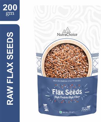 NutraChoice Raw Flax Seed, Rich in Omega 3 Weight Loss Management | 100% Natural Brown Flax Seeds