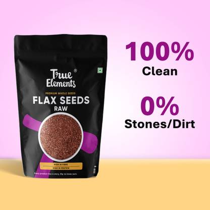 True Elements Raw Flax Seeds, Healthy edible Seeds, Rich in Omega 3 Fatty Acid. Weight loss Brown Flax Seeds