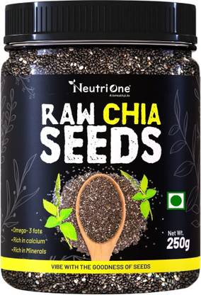 NeutriOne Raw Chia Seeds for Weight Loss with Omega 3 ,Zinc and Fiber,Calcium Rich/Protein Chia Seeds