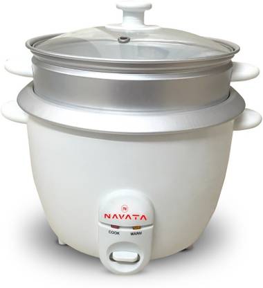 NAVATA Rice Cooker Cum-Vegetable Steamer NARC-0001 Electric Rice Cooker with Steaming Feature