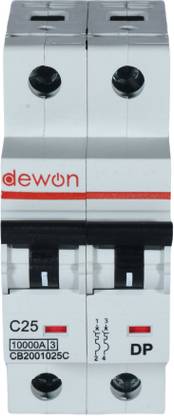 Dewon Electric 25A C Type DP MCB 10kA 25A MCB
