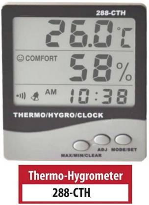GoodsBazaar HTC 288 CTH Thermo Hygrometer Clock Digital Humidity Meter Weather Station