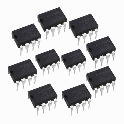 EASTRA Combo of 10, IC 4558 Dual Audio Op Amp Electronic Components Electronic Hobby Kit