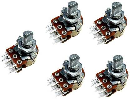 DIYtronics 100k Dual Audio Potentiometer Variable Resistor Dual Tone Volume Bass Electronic Components Electronic Hobby Kit