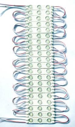 Wizzo 20 Pieces {WHITE} 12Volt 1.5 Watt DC Optical Lens 3 LED Module Lamp Decoration Light Electronic Hobby Kit