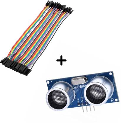 shatam Ultrasonic Sensor+Female to female Jumper/ Breadboard wire combo Electronic Components Electronic Hobby Kit