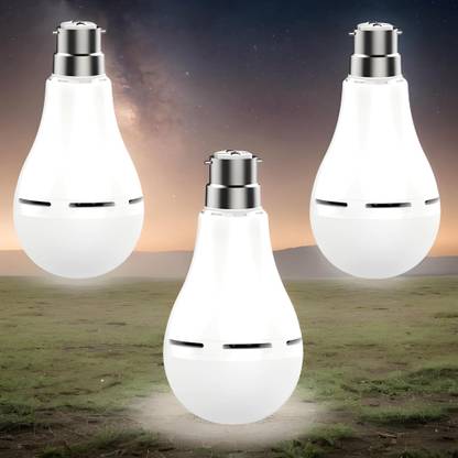 GUGGU Charging Bulb 9W LED 1200mAh battery 4 hrs emergency light Pack of 3 bulbTF352 4 hrs Bulb Emergency Light