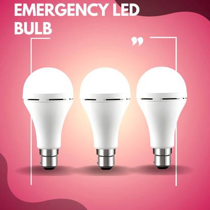 Clairbell Rechargeable Emergency Bulb Inverter Bulb, 3Hr battery backup_Pack oF 3 G114 3 hrs Bulb Emergency Light