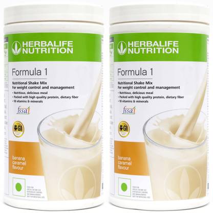 HERBALIFE Formula 1 Nutritional Shake Mix - Banana Flavor Combo Pack of 2 For Weight Loss Nutrition Drink