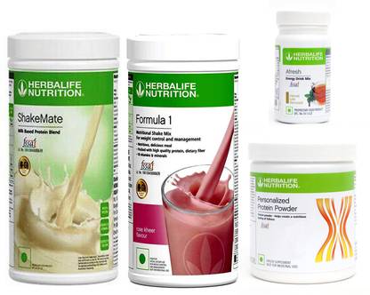 HERBALIFE FORMULA1ROSEKHEER 500PROTIEN 200 GAFRESHENERGYDRINK TULSI 50 +SHAKEMATE 500 G Plant-Based Protein