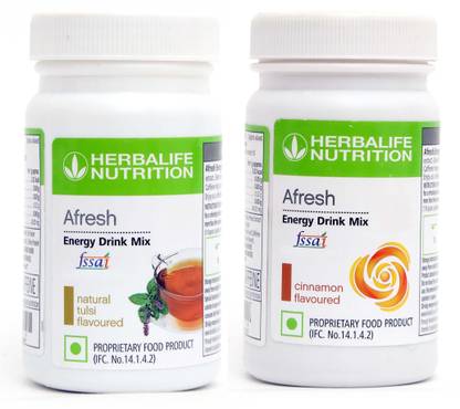 HERBALIFE Afresh Energy Drinks Mix Tulsi + Cinnamon Flavour (1+1 ) Energy Drink