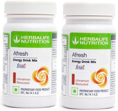 HERBALIFE Afresh Energy Drink Mix - Cinnamon Flavor Combo Pack Of 2 Energy Drink
