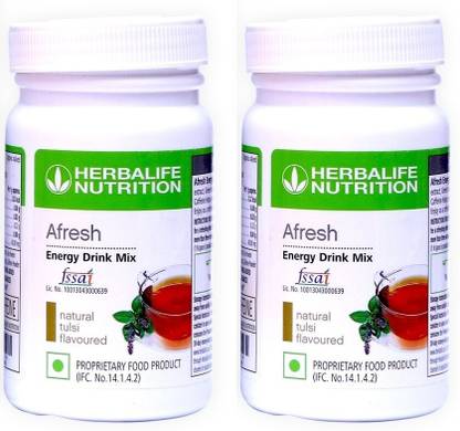 Herbalife Afresh Energy Drink Mix - Tulsi Flavor Combo Pack Of 2 ( A Refreshing Bevrage) Energy Drink